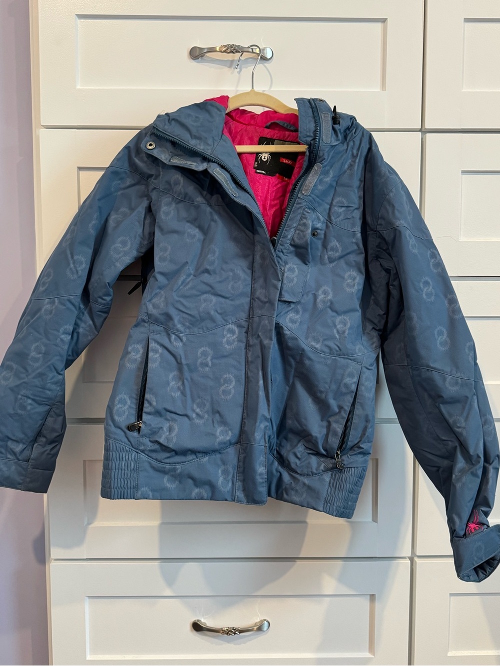 Spyder Blue Ski Jacket with Pink Lining